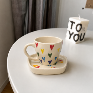 Rainbow Heart Cup Set
