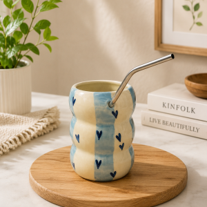 Blue Heart Bubble Cup